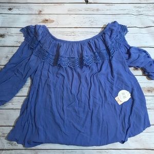 NWT St Johns Bay Ruffle Off the Shoulder Top